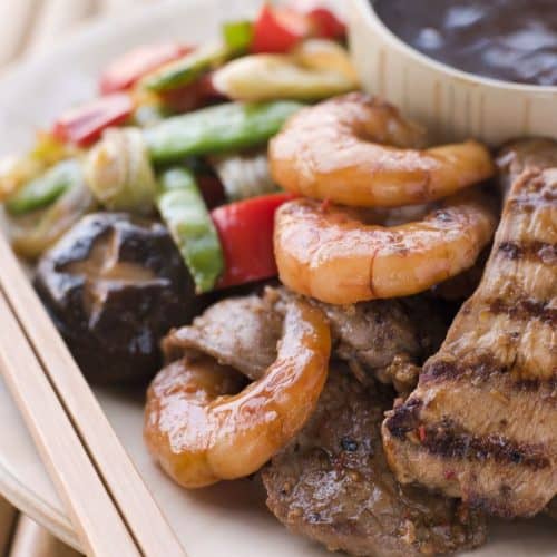 Recette de steak teppanyaki et crevettes