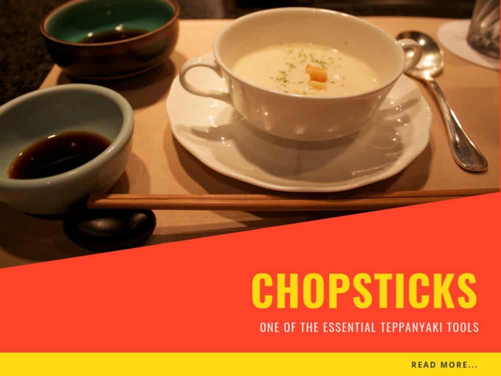 Chopsticks - ceann de na huirlisí riachtanacha Teppanyaki