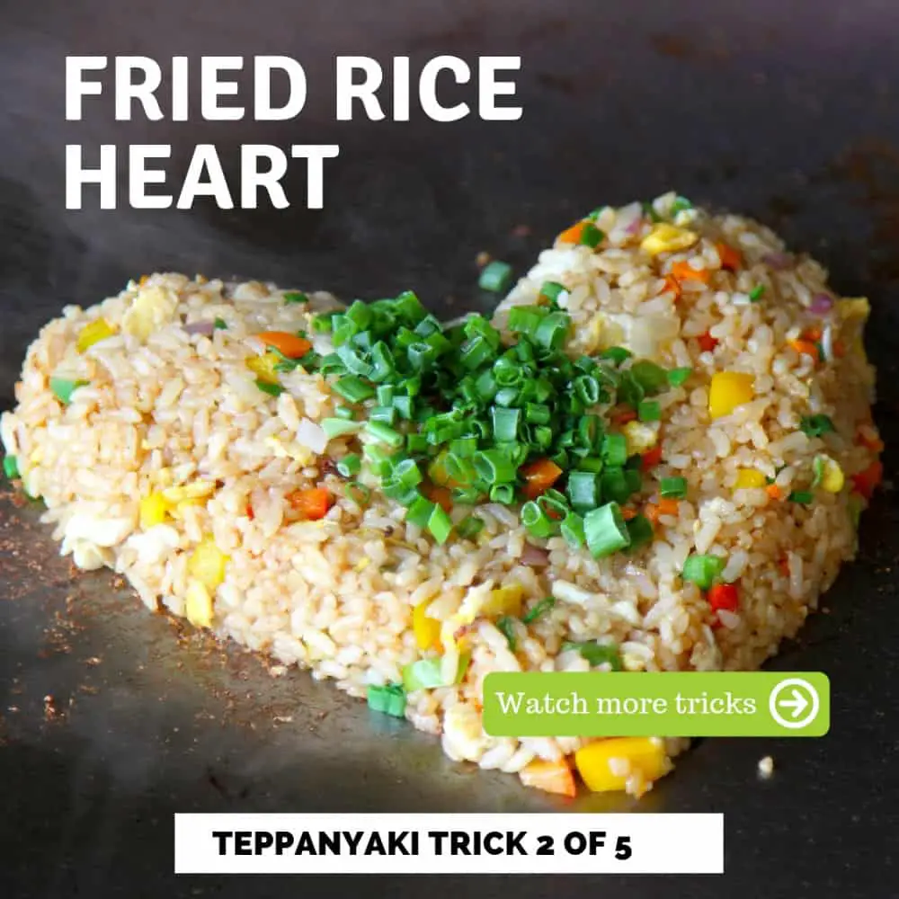 Teppanyaki trick 2 of 5 fried rice heart