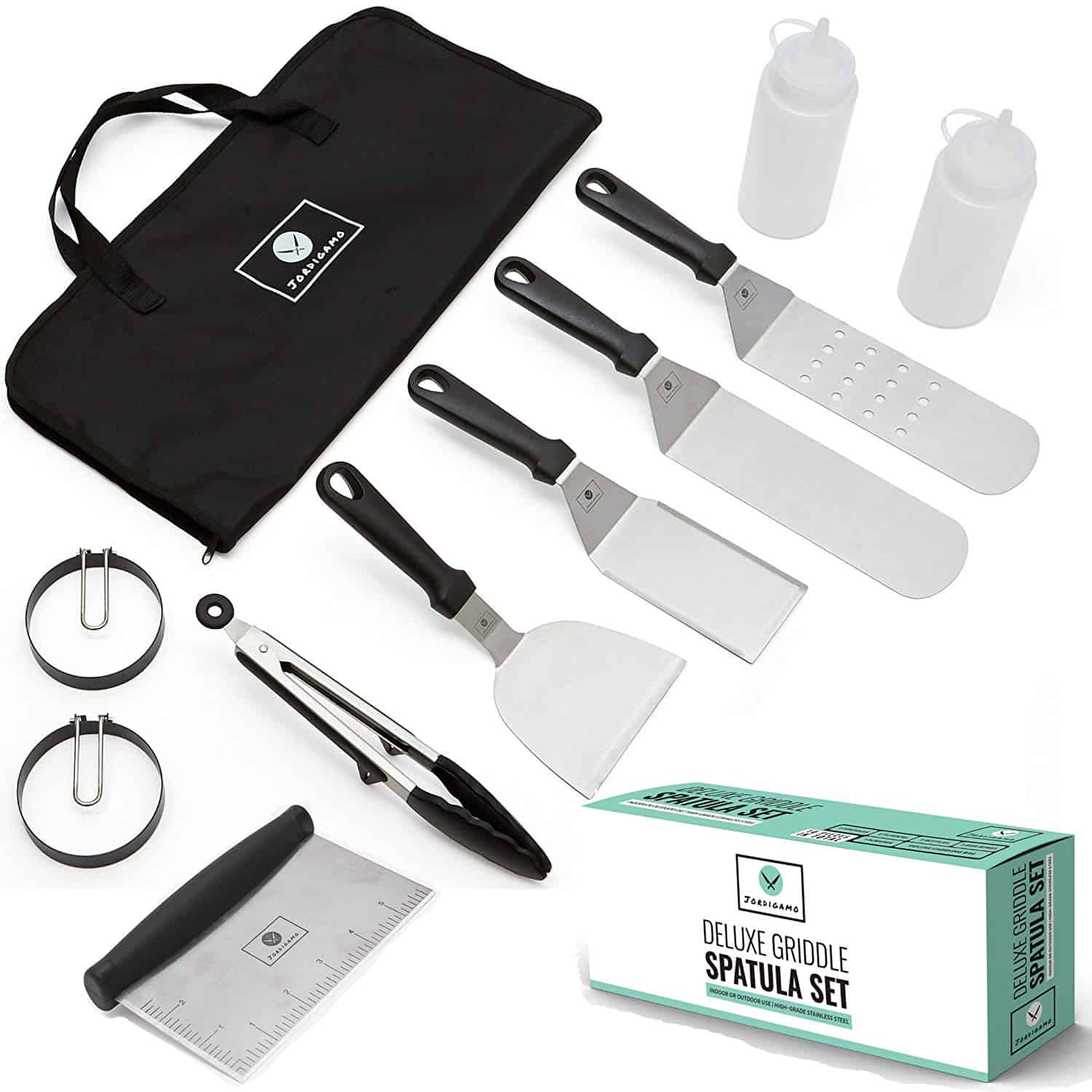 Kenley 7-Piece Griddle Spatula Tool Set Kit for Flat Top Grill Outdoor BBQ 
