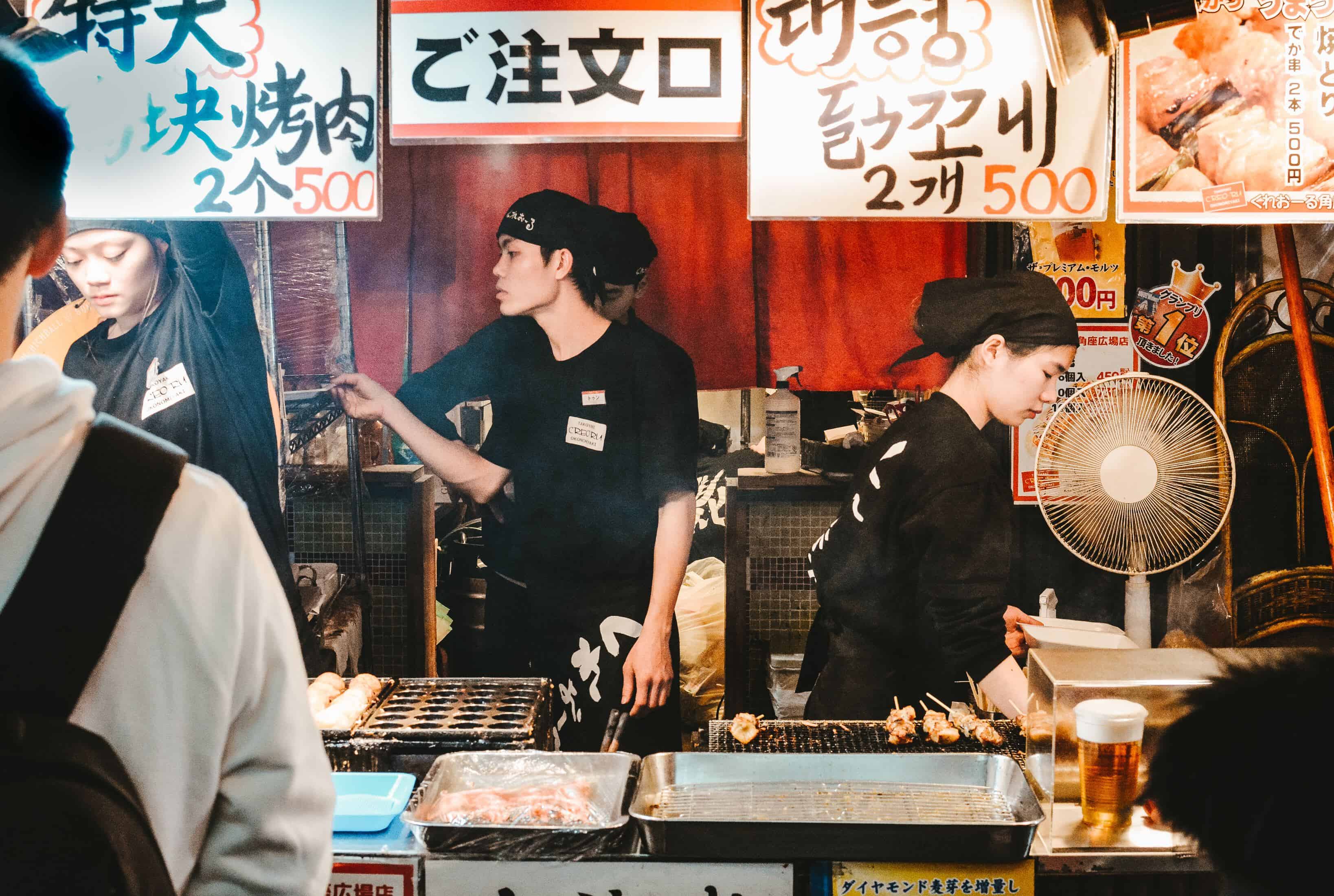 puesto de comida japonesa