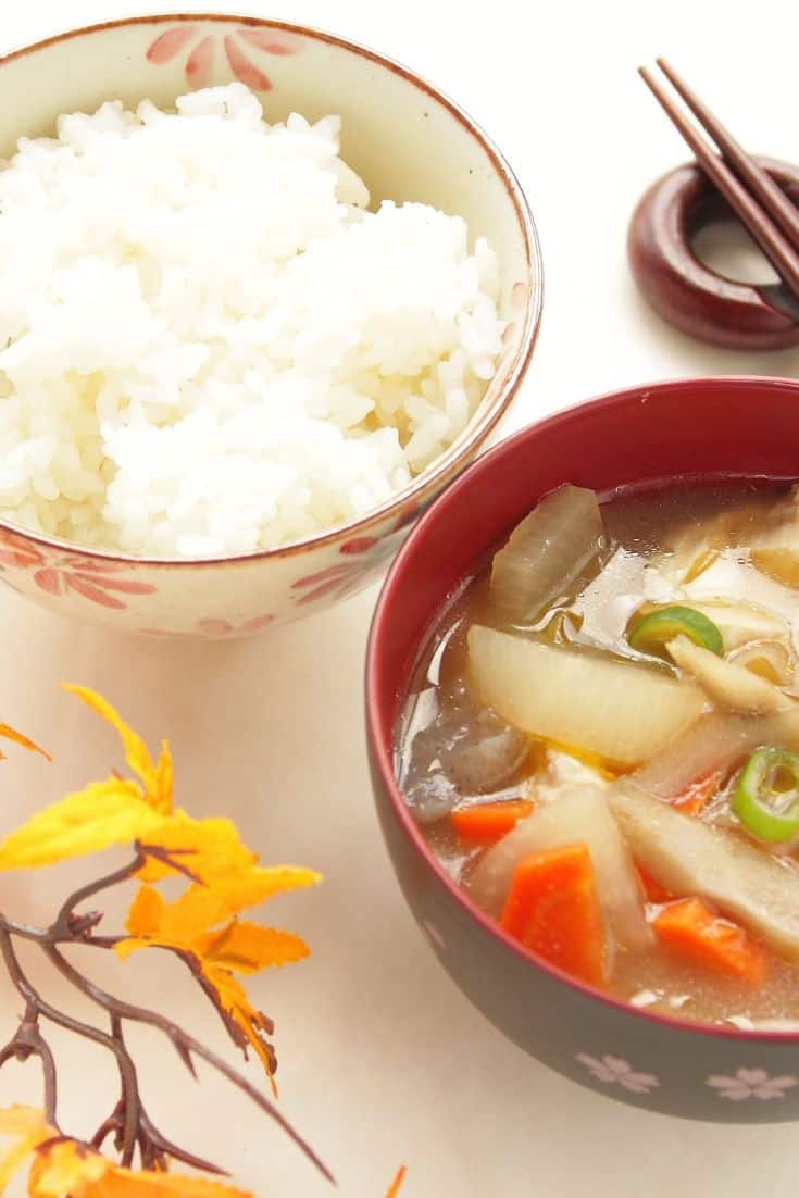 Japanese rice vegetable Soup