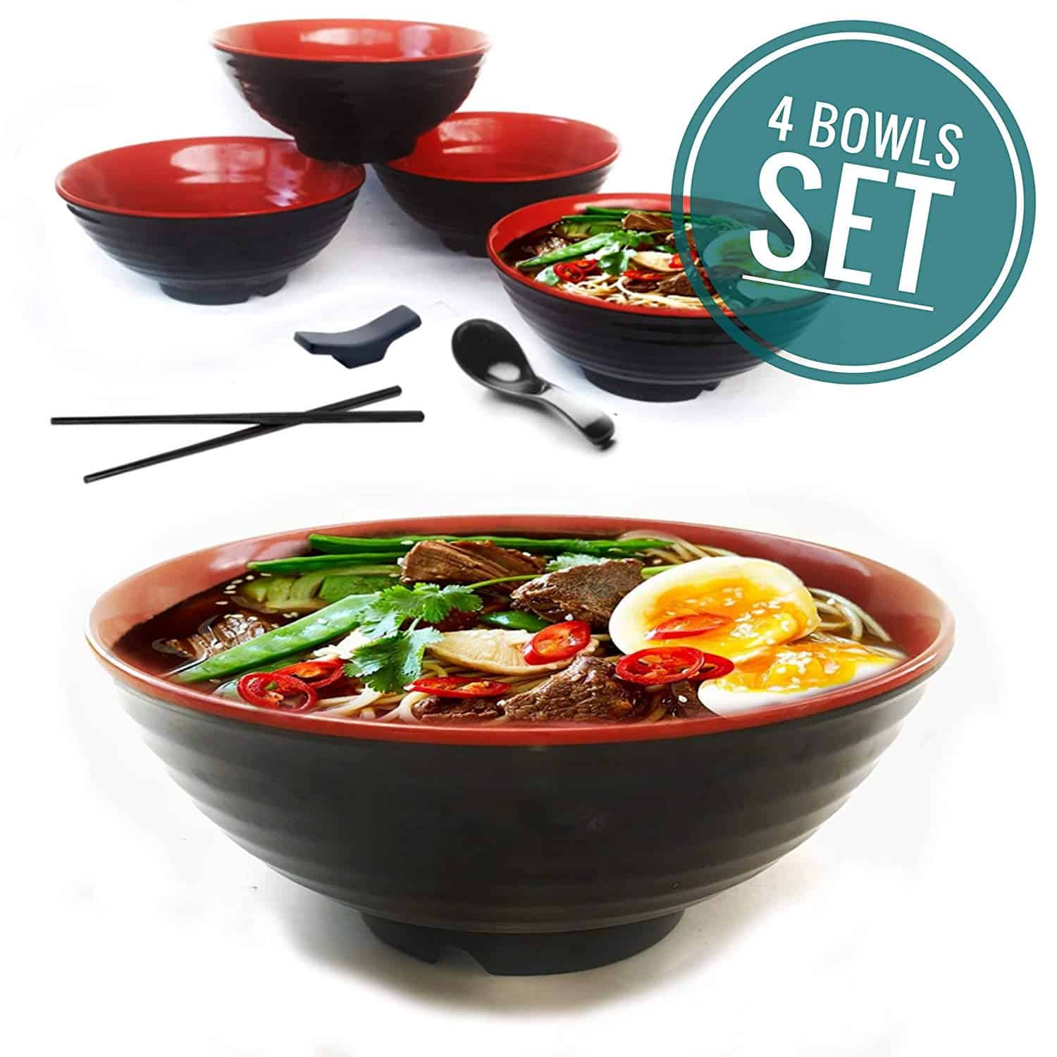 4 teeb (16 daim) Ramen Bowl Set