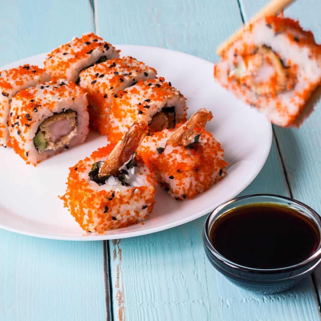 Li-calories ka har'a moqolo oa shrimp oa tempura
