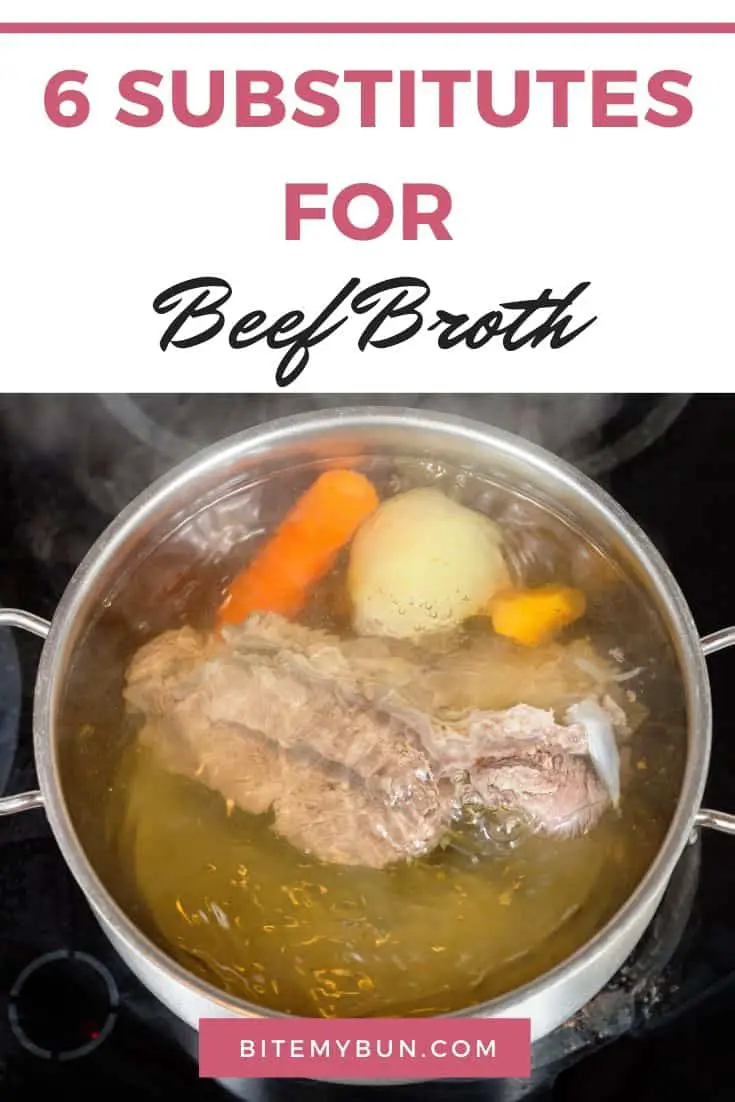 simmering pan of beef broth