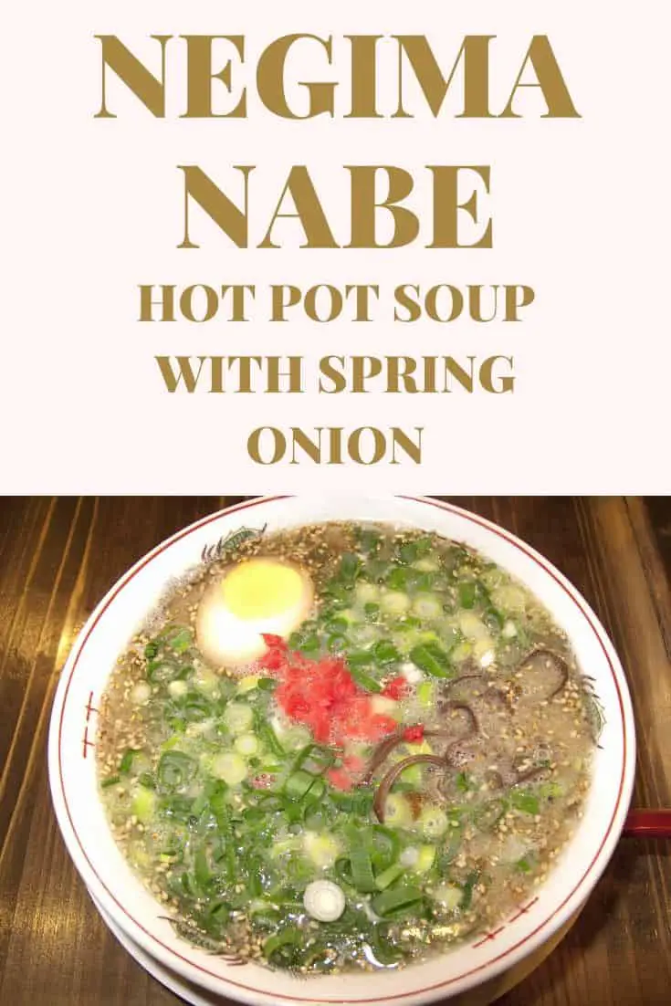 Potage chaud Negima Nabe avec oignon nouveau
