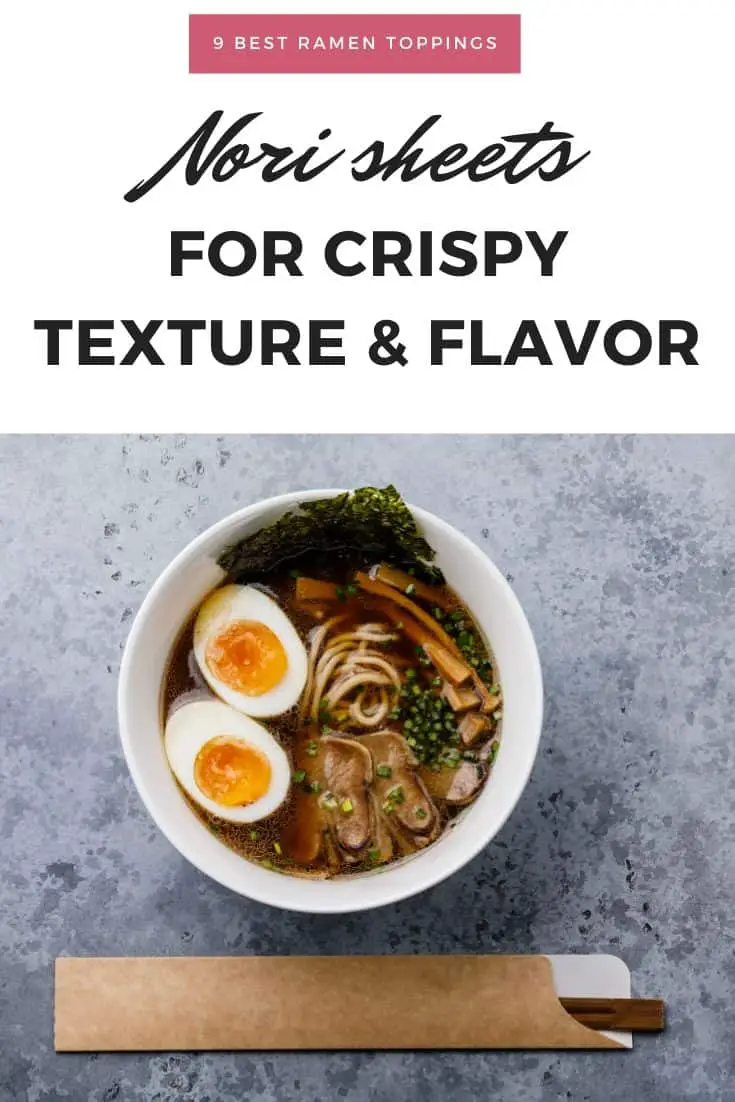 Nā pepa Nori no ke ʻano crispy i ramen