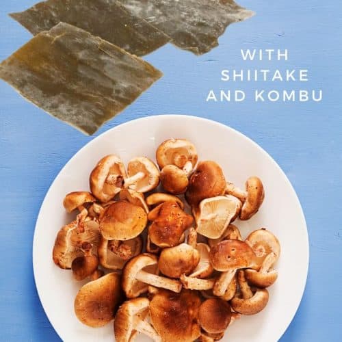 Moro oa dashi oa Vegan o nang le shiitake le kombu