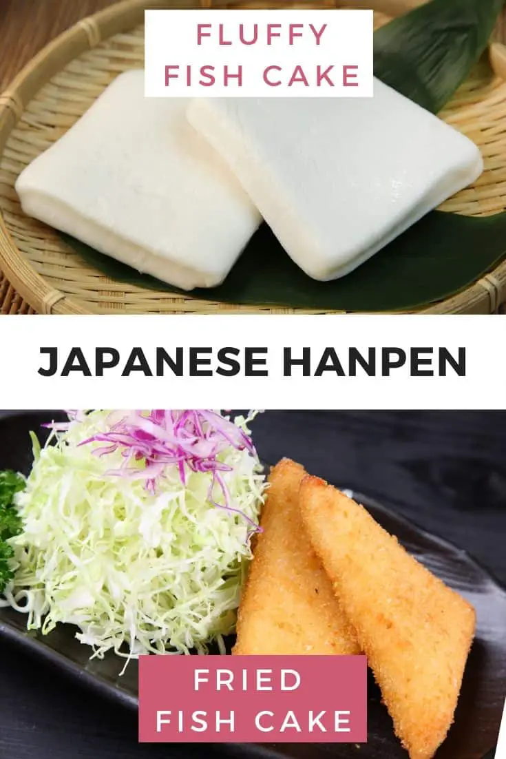 Pastel de pescado japonés Hanpen esponjoso o frito