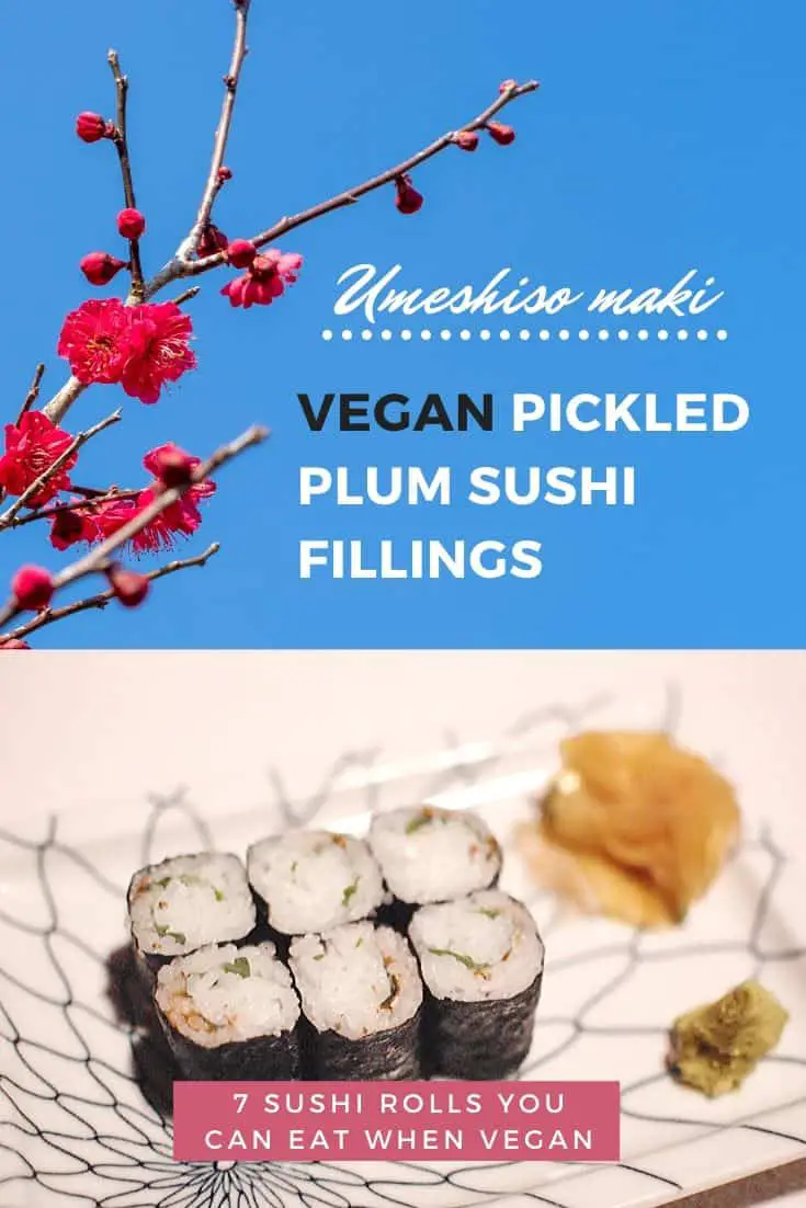 Umeshiso maki veganske syltede blommesushi fyld