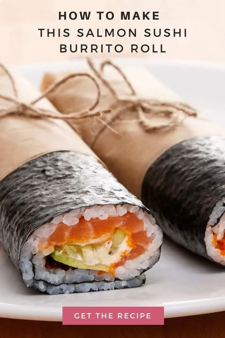 Como fazer rolo de burrito de sushi de salmão