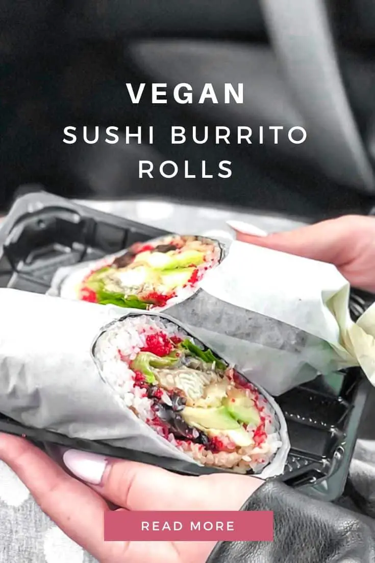 Mga gulong Vegan sushi burrito