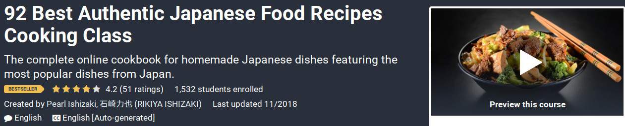 Udemy หลักสูตรการทำอาหารญี่ปุ่นต้นตำรับ