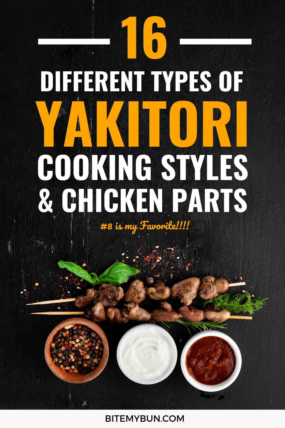 16 tipos diferentes de Yakitori