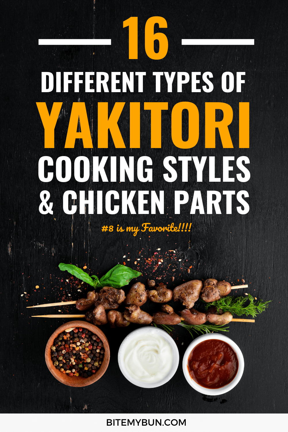 16 différents types de yakitori