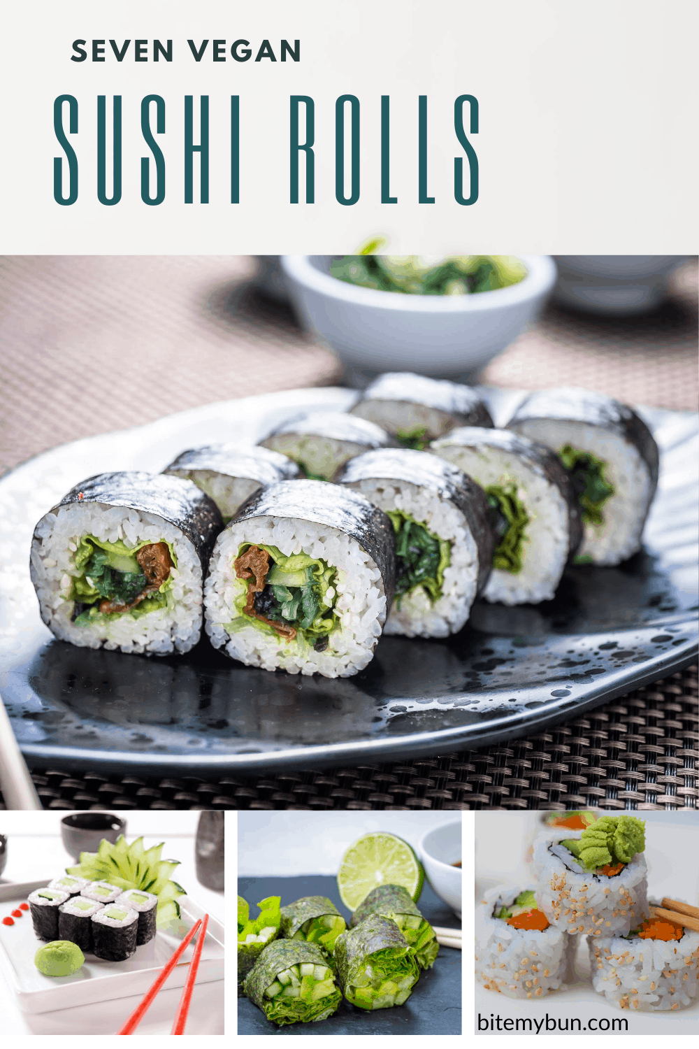 7 rollos de sushi veganos