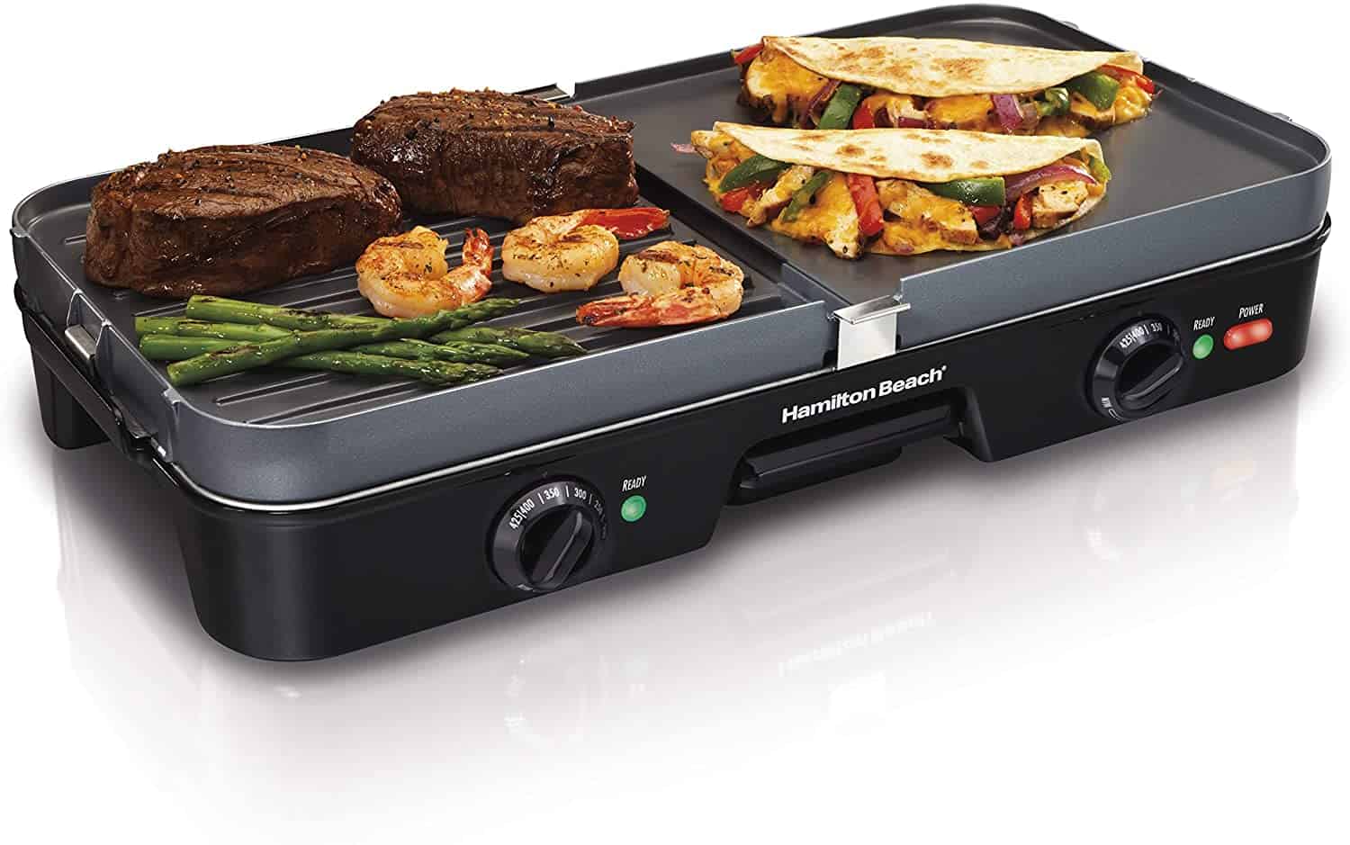 Motlakase o motlakase oa ka tlung / griddle combo: Hamilton Beach 3-in-1 Grill le Griddle