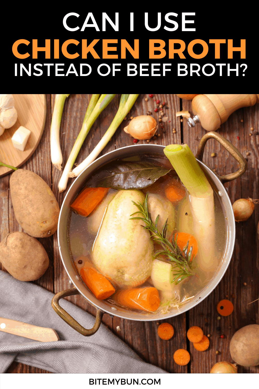 Gigamit ang Chicken ug Beef Broth