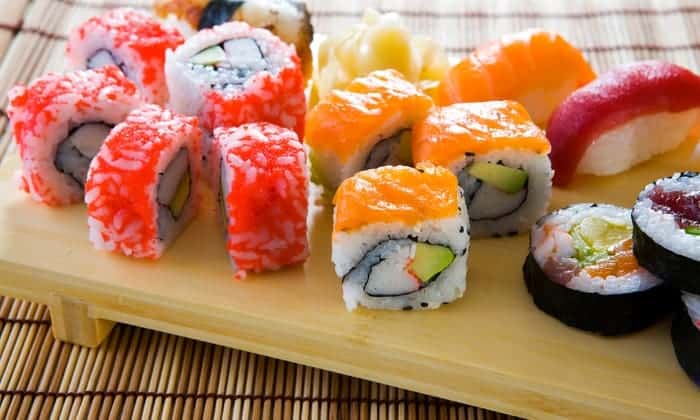 Poucos tipos de sushi