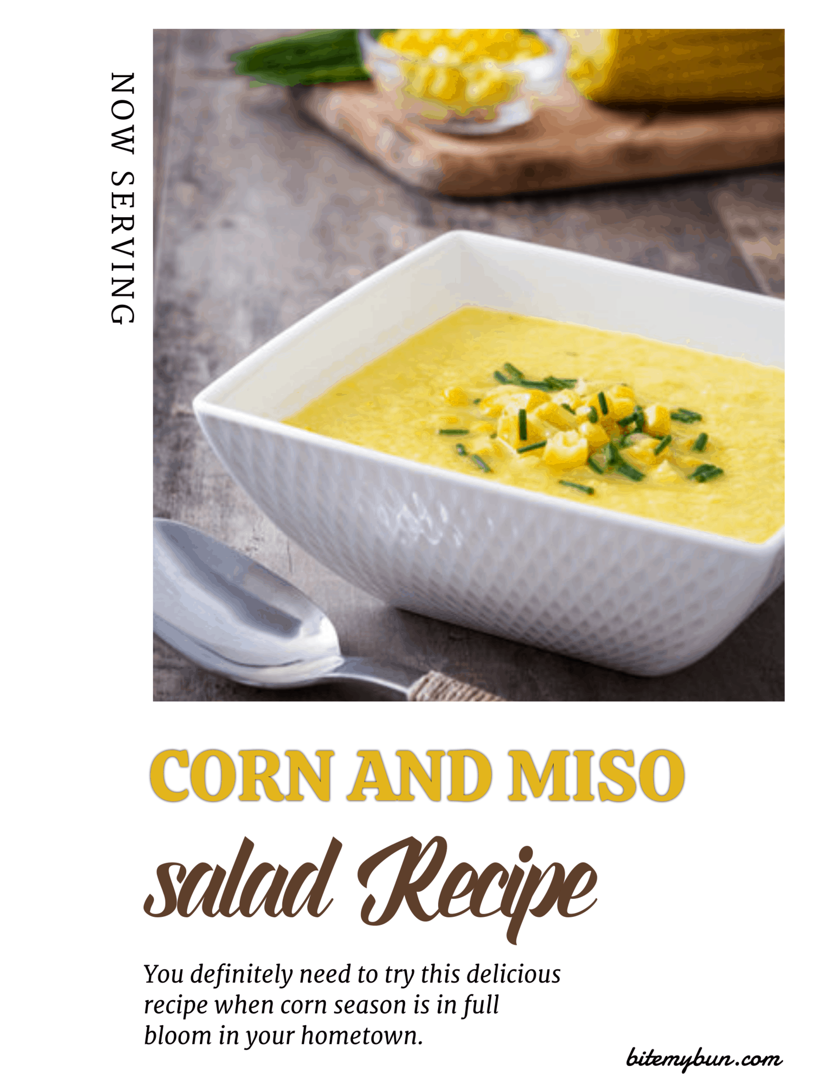 Receita caseira de milho fácil e salada de missô