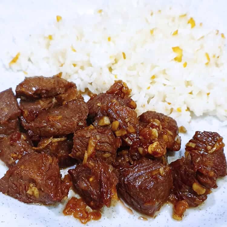Beef Salpicao with rice