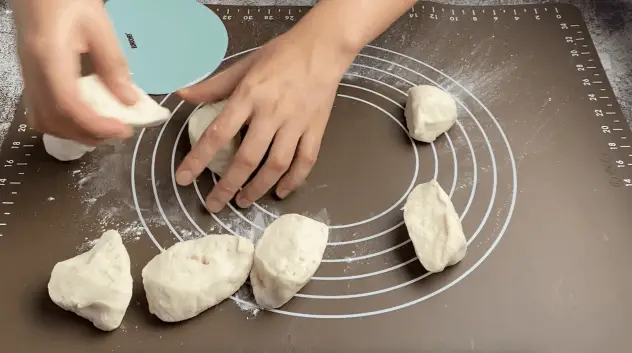 Divide the dough into 8 to 10 pieces