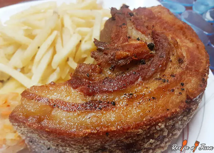 Receta Lechon Kawali (vientre de cerdo frito crujiente)