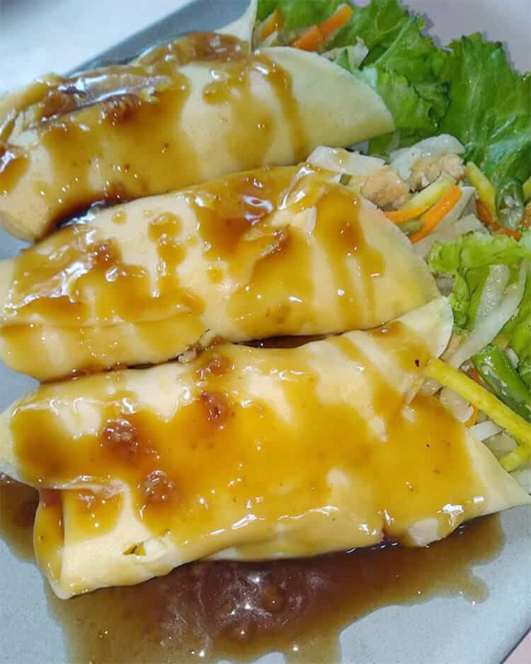 Lumpiang Sariwa Rezept (mit Erdnuss und Sauce)