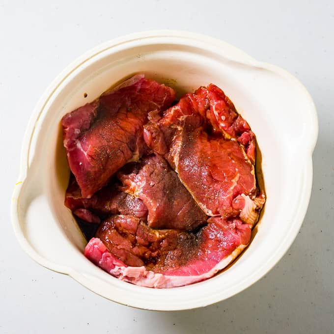 Marinated Beef in soy sauce lemon
