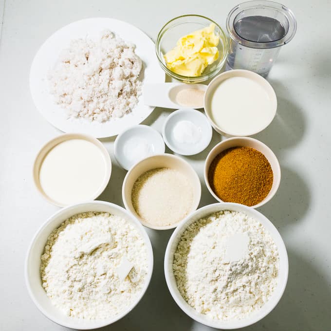 Ingredientes da Pan de Coco