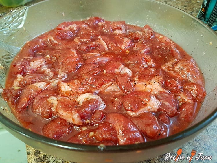 Pork Tocino Preparation of the meat