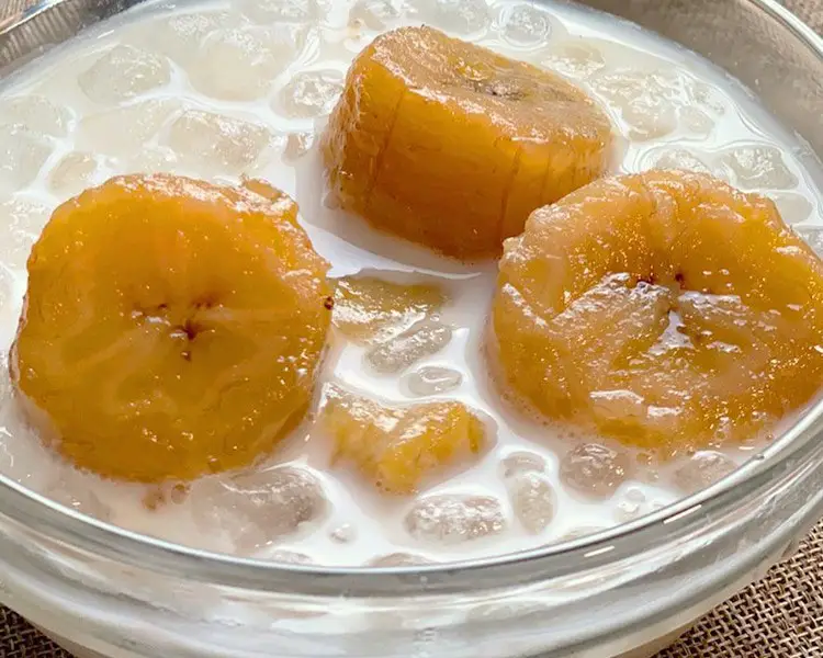 Receta Saba Con Yelo - Plátano y Plátano en Almíbar