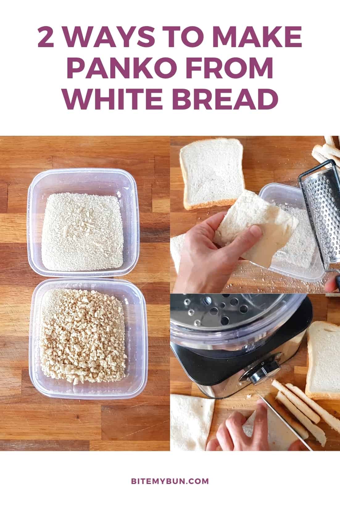 2 façons de faire du panko avec du pain blanc