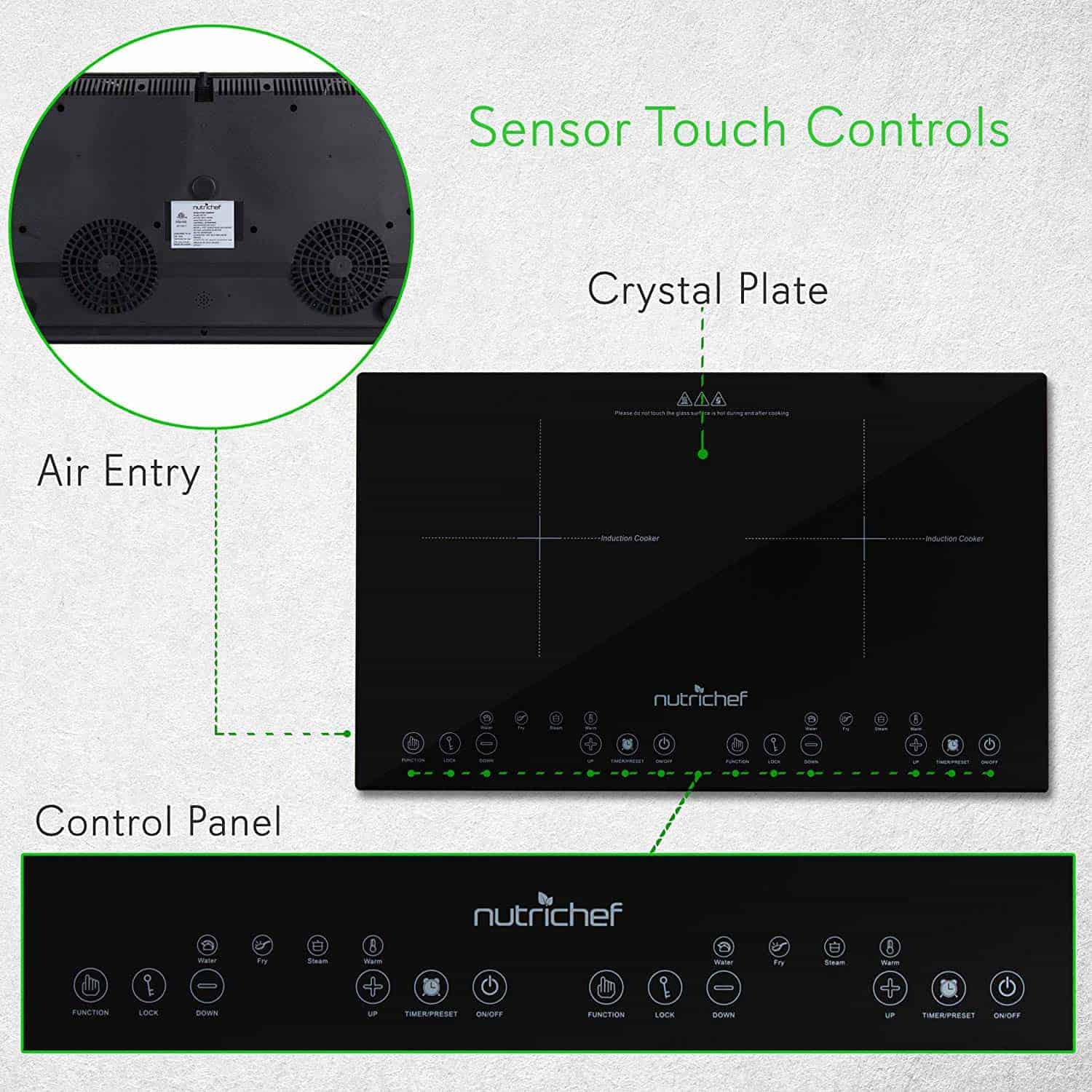 Affordable induction cooktop with Double Burners: NutriChef