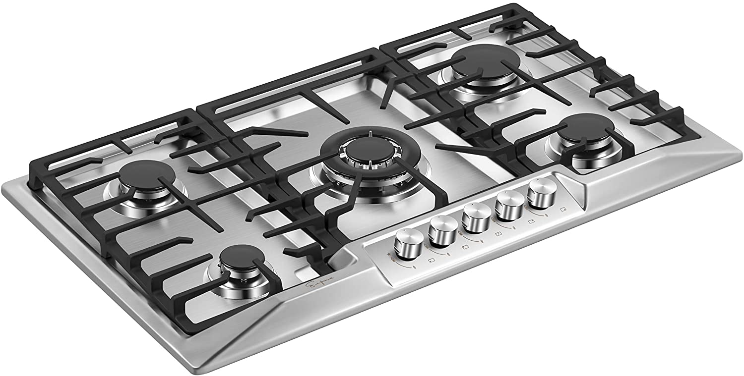 Libaka tse Hloahloa tsa pheho ea Khase ea Budget- Empava 36 ″ 5 Italy Sabaf Burners