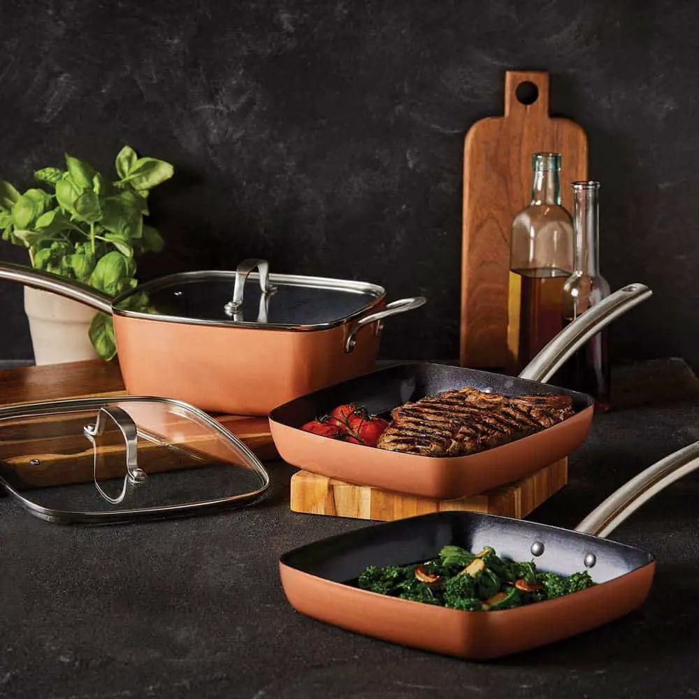 Beste Budget Square Stekepanne sett: Copper Chef Square Stack-stand