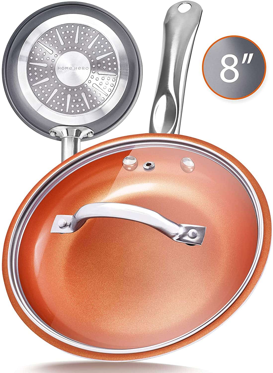 Best Copper Frying Pan with a Lid: Home Hero 8”