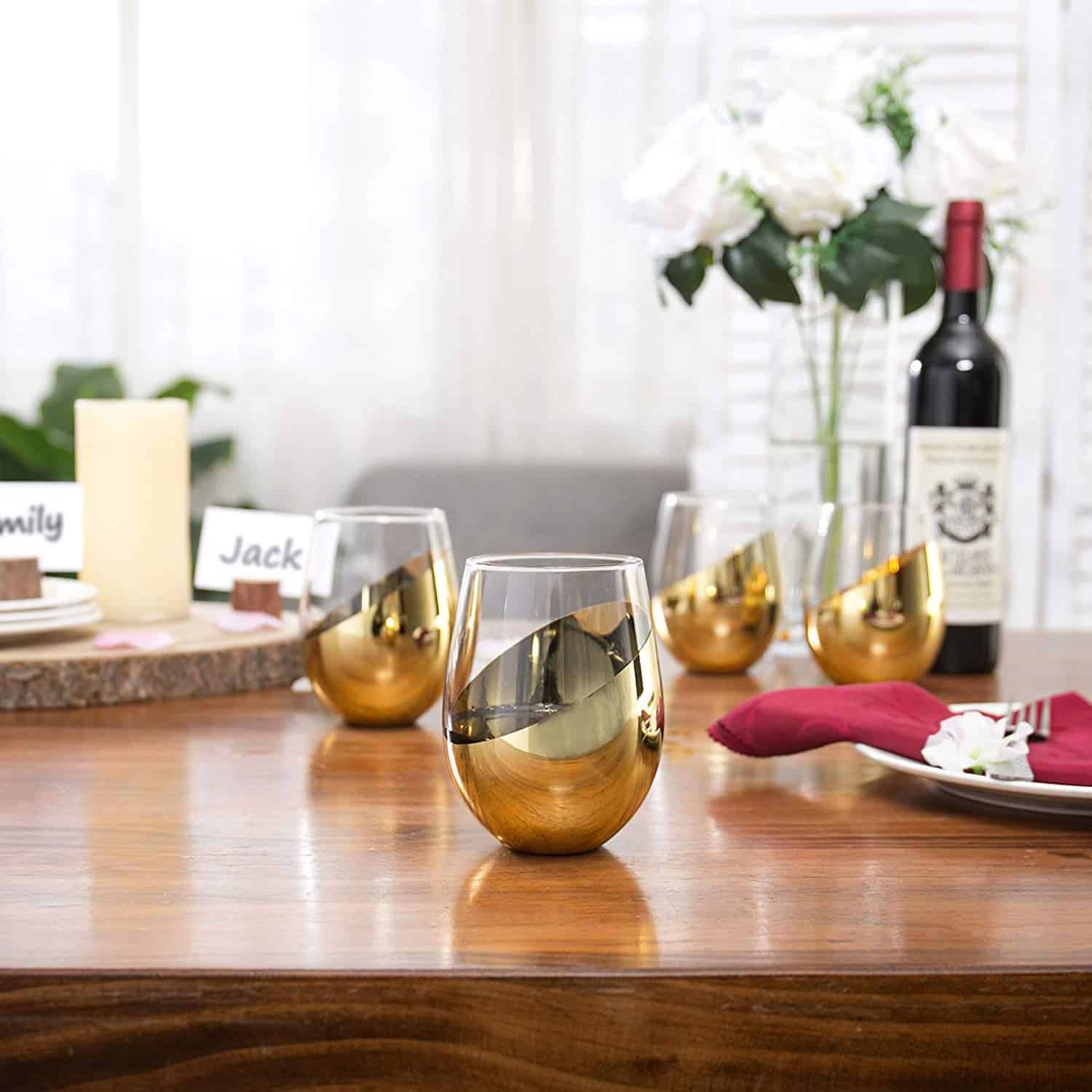 Best brass drinking glasses: Mygift brass toned