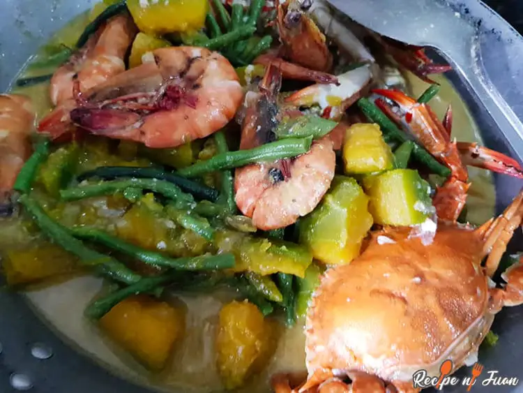 Ginataang Hipon, Sitaw e Kalabasa Recipe