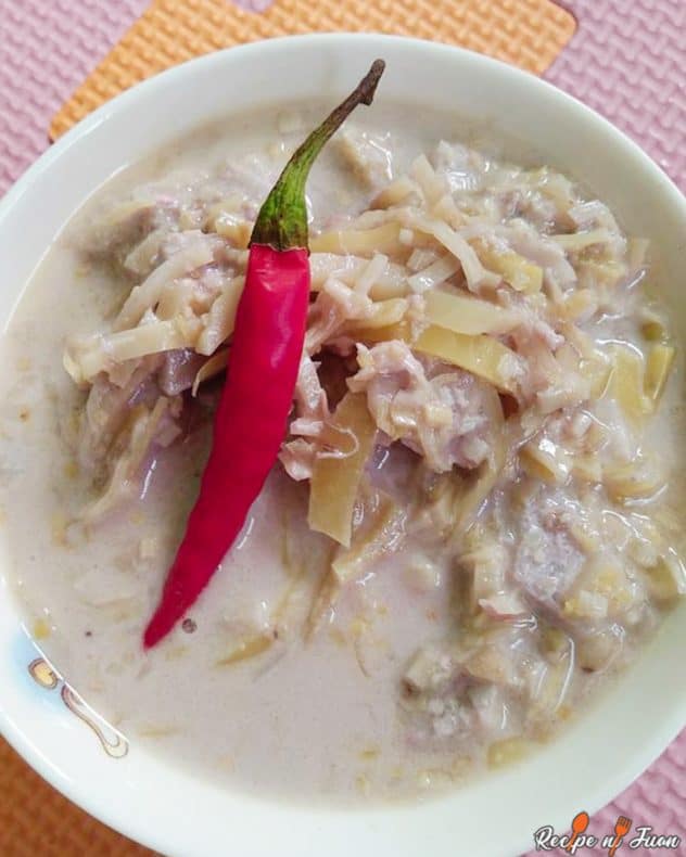 Ginataang Puso ng Saging Recipe: dried shrimp & coconut