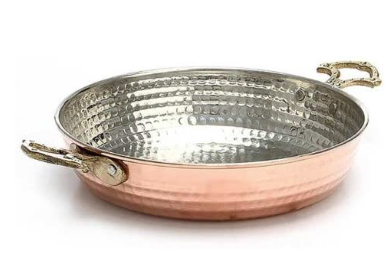 Turkish Copper Pan with Brass Handles