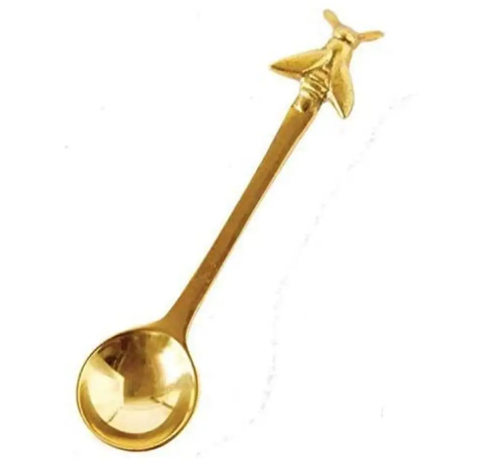 Bumble Bee Themed Gold-colored Brass Spoon