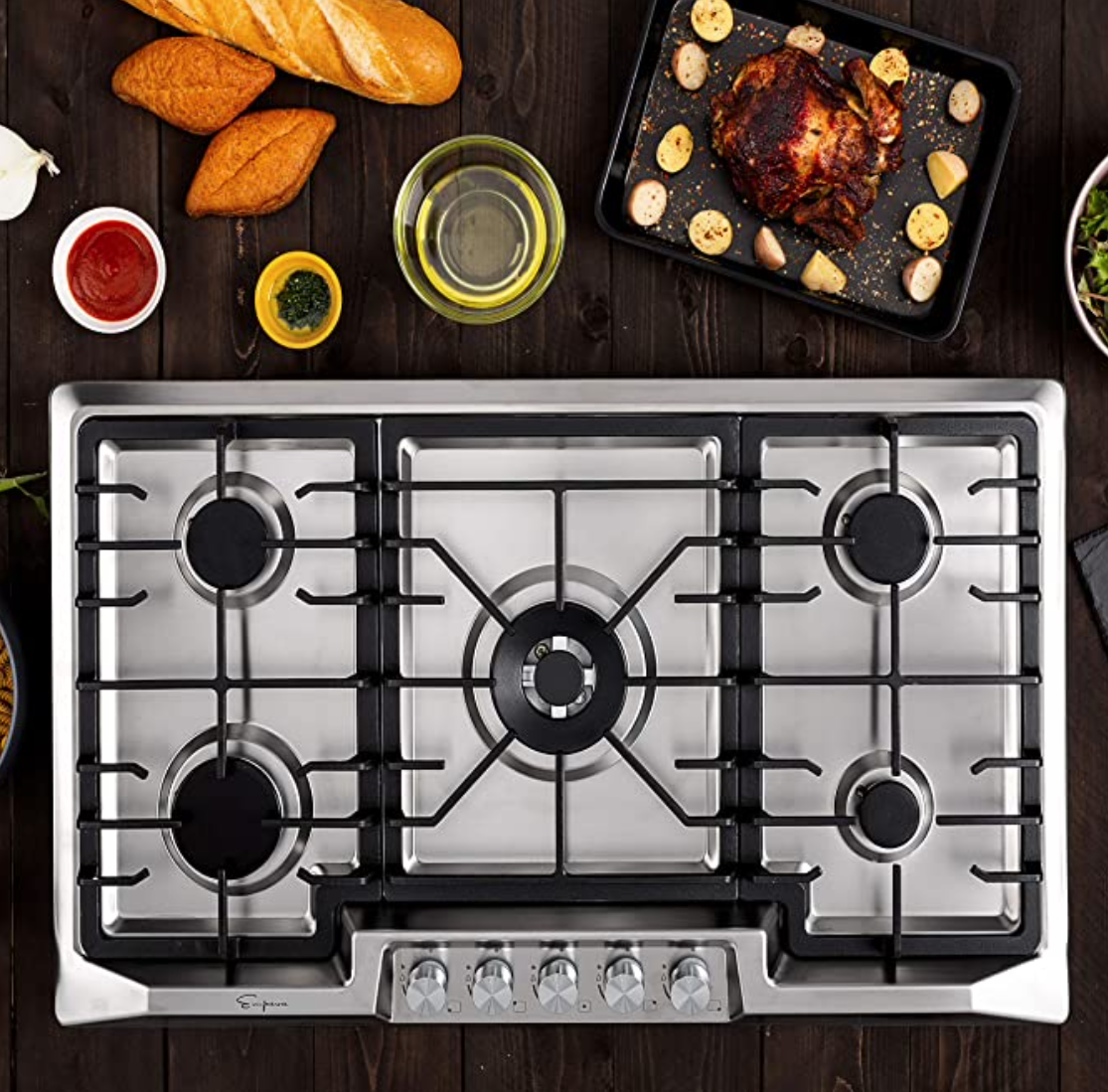 Empava 36 Inch Gas stove Cooktop 5 Italiya Sabaf