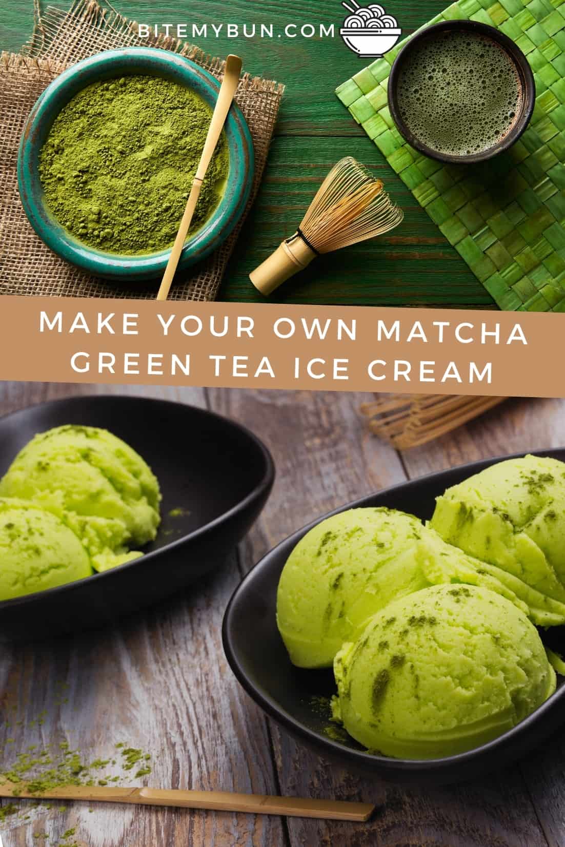 tee oma matcha -vihreän teen jäätelö