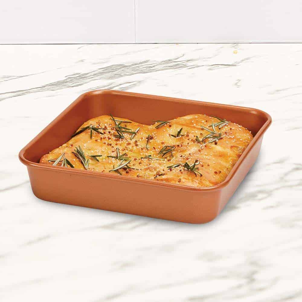 Copper Chef Diamond Cake Pan 9 นิ้ว Square Bake Pan