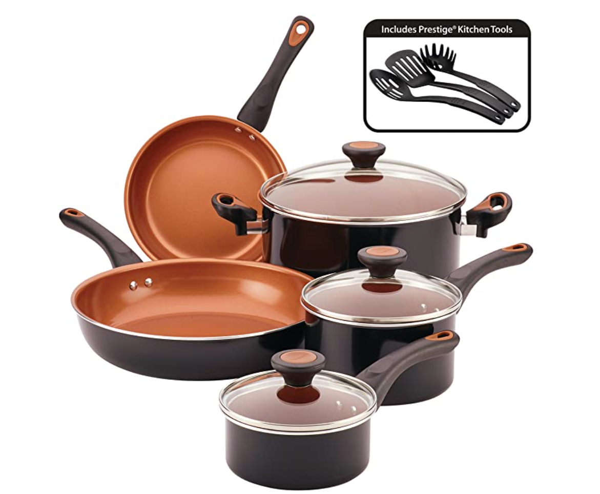 Farberware Copper Ceramic Pots and Pans Set