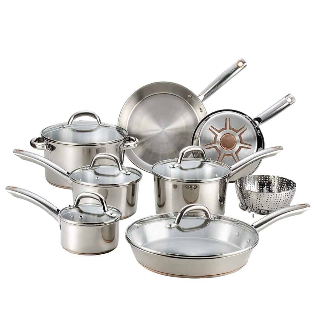 T-fal C836SD Ultimate Stainless Steel Copper Bottom Cookware Set