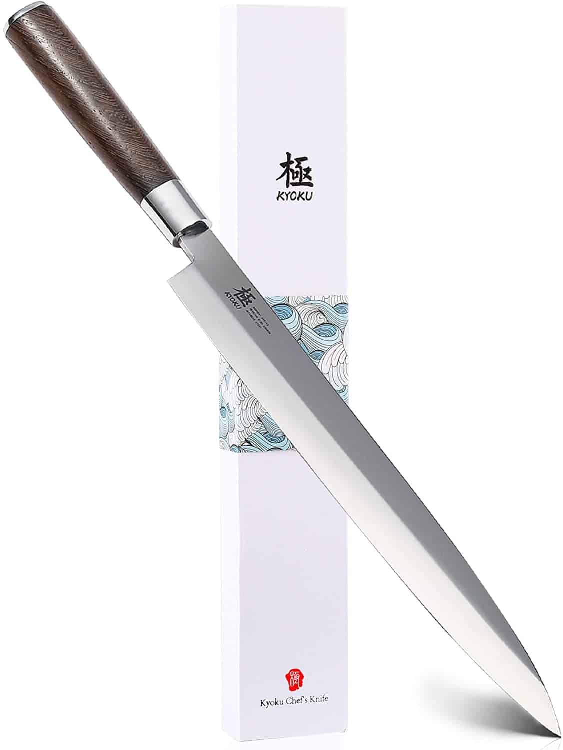 Melhor faca de sashimi japonês (Yanagiba): KYOKU Samurai Series 10.5 "Canivete Yanagiba