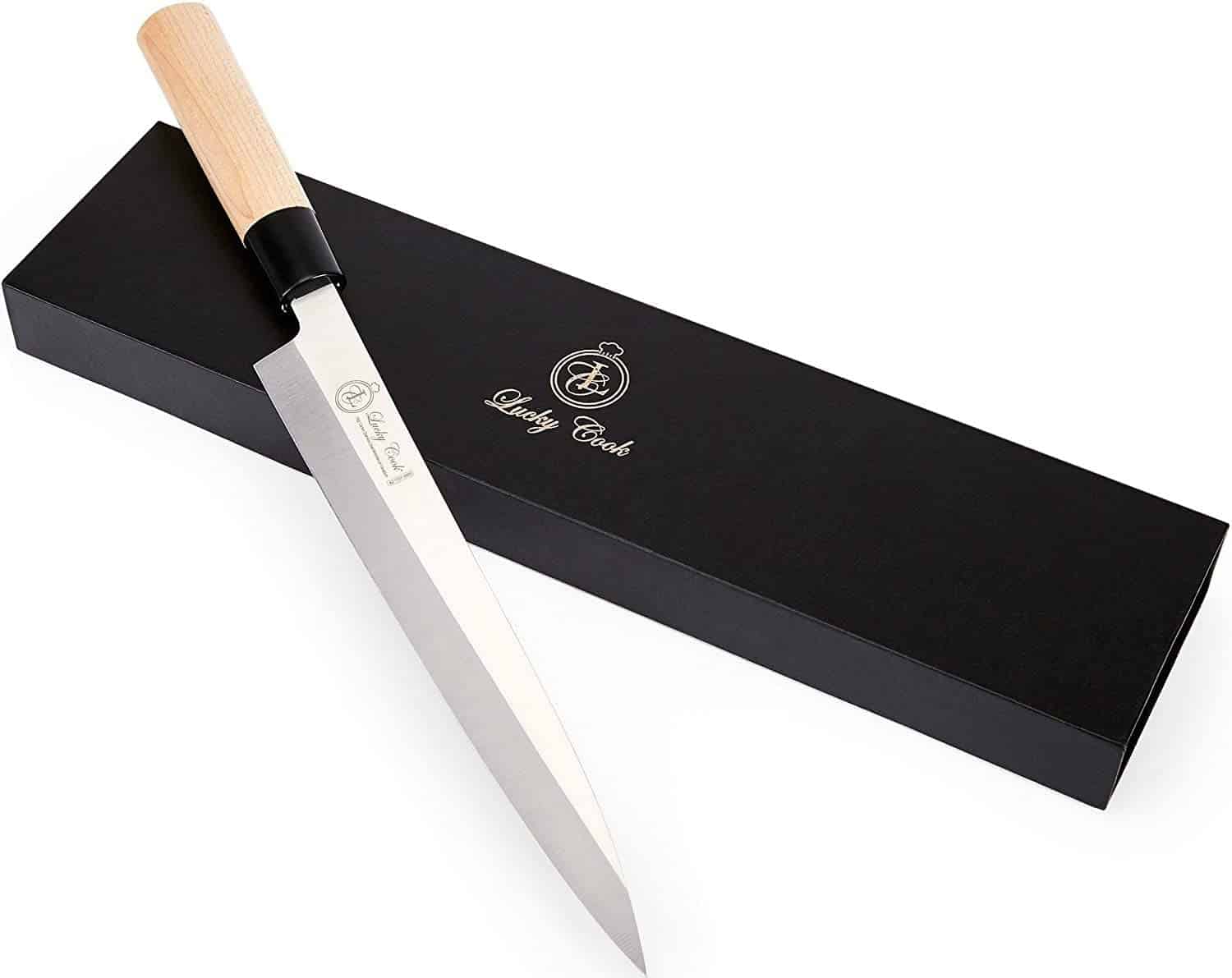 最高の安い寿司ナイフ-ラッキークック刺身寿司ナイフ10インチ