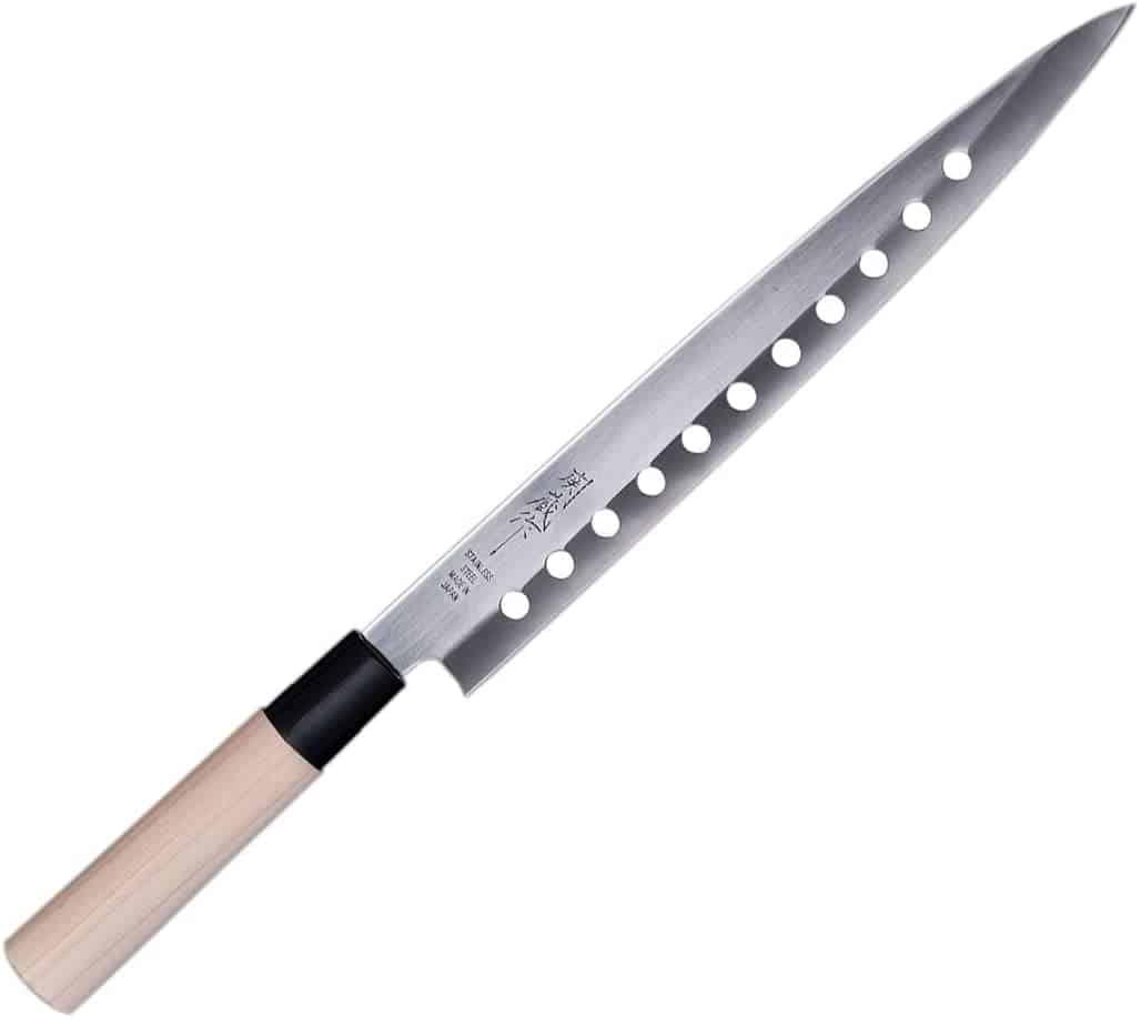 Best sushi knife with holes- Hinomaru Collection Sekizo